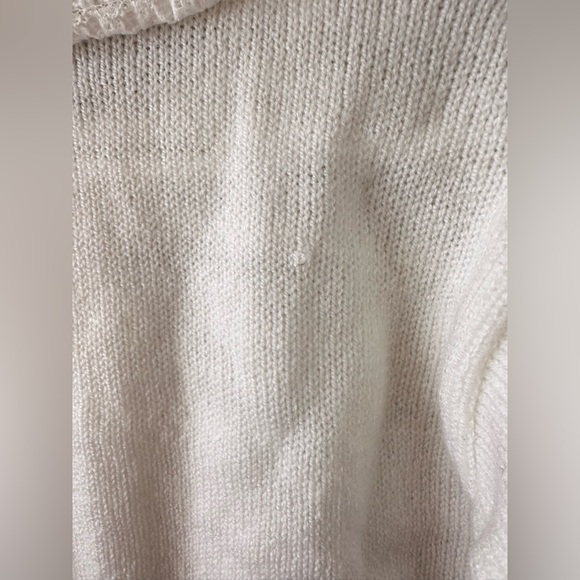 Vintage Baby Knit Cardigan Sweater White Floral Lace 6–12M Cottagecore Easter - Picture 7 of 9